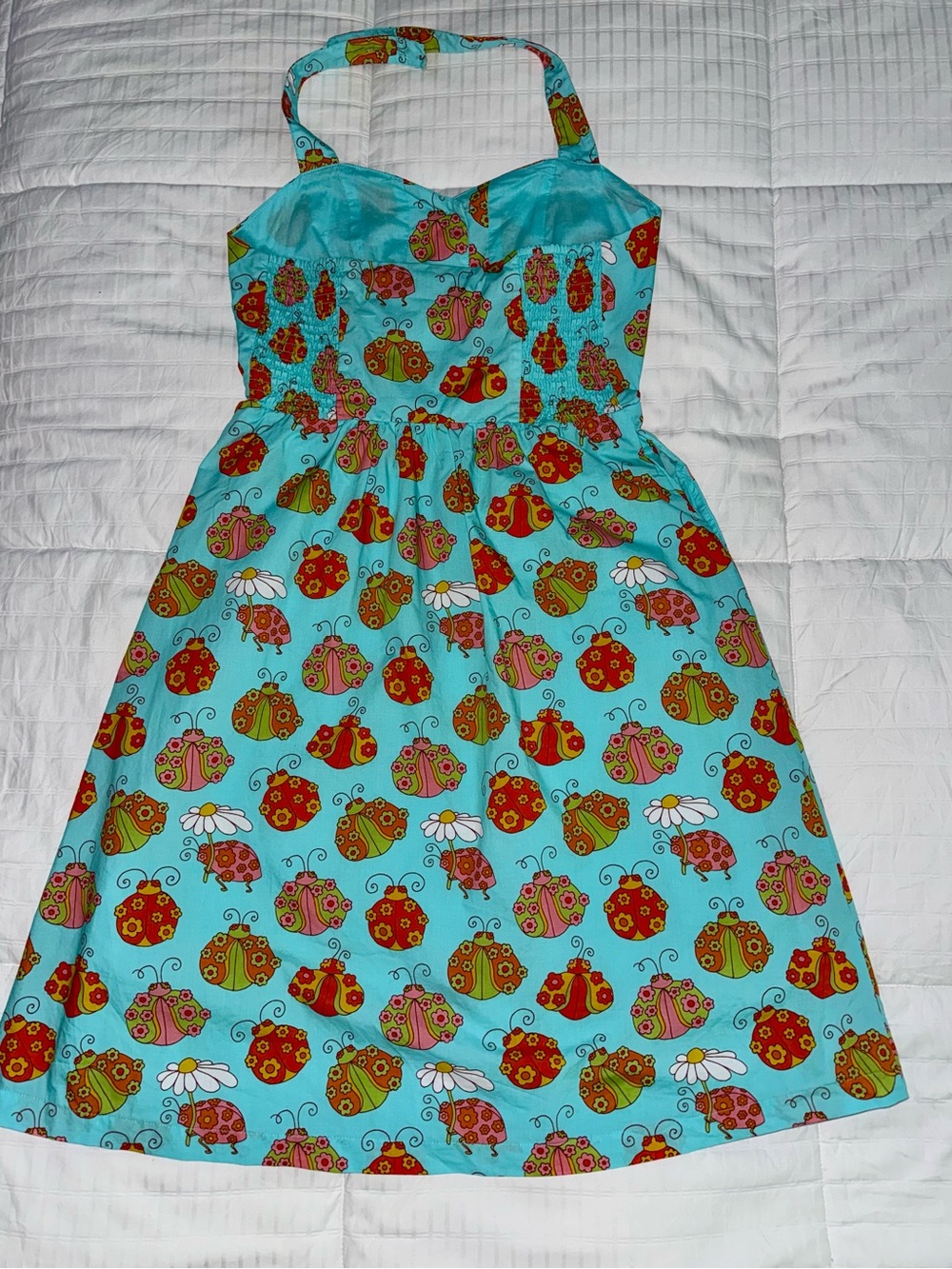 ModCloth Ladybug Print Halter Dress Size Small Retro Novelty A-Line Cottagecore - Picture 3 of 7